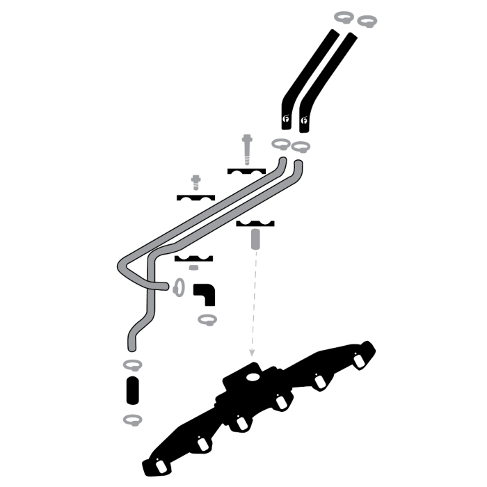 Fleece Performance Replacement Heater Core Line Kit for 12-valve Cummins
